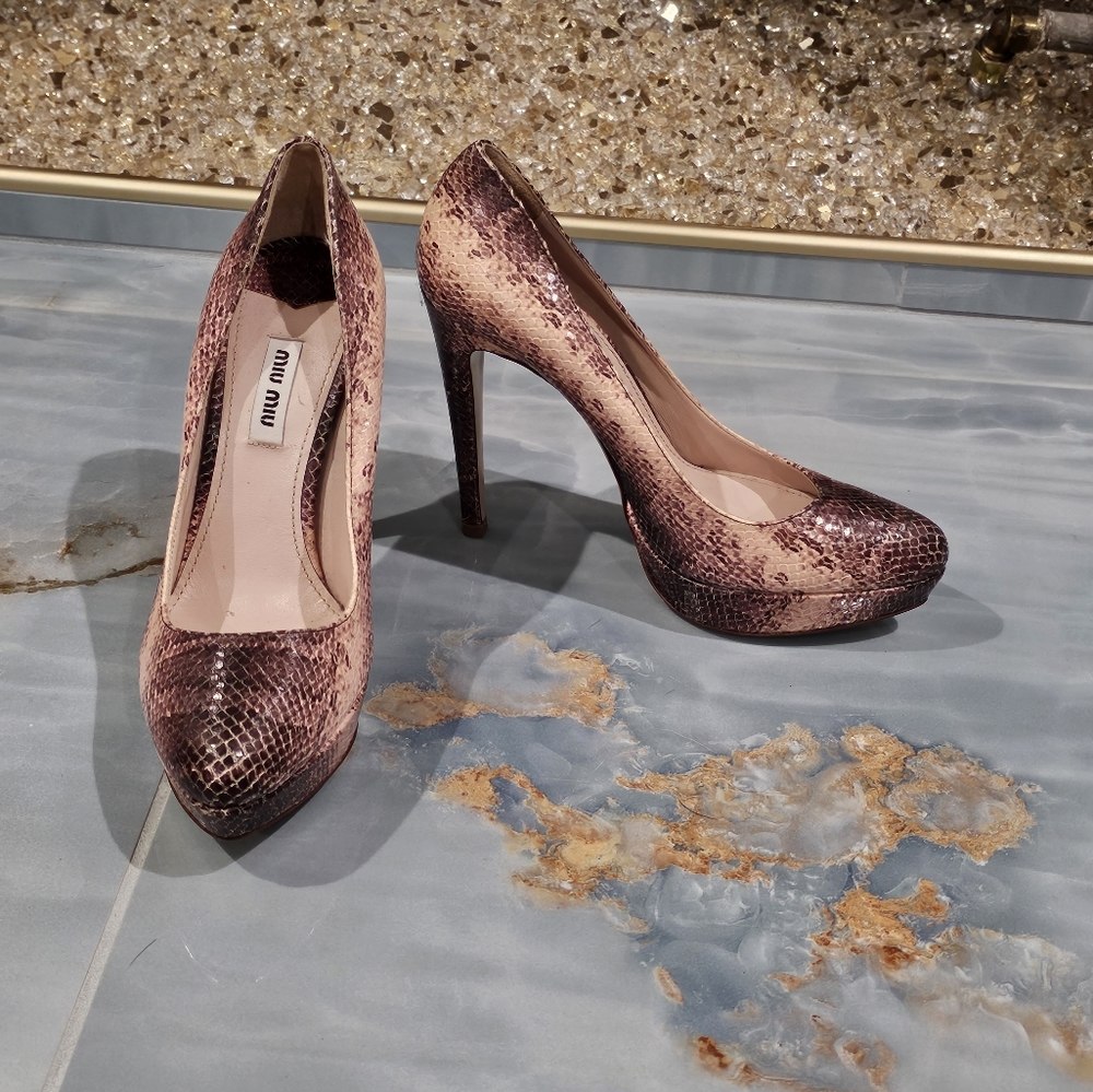 Miu Miu Rose Pink Python Platform - image 3
